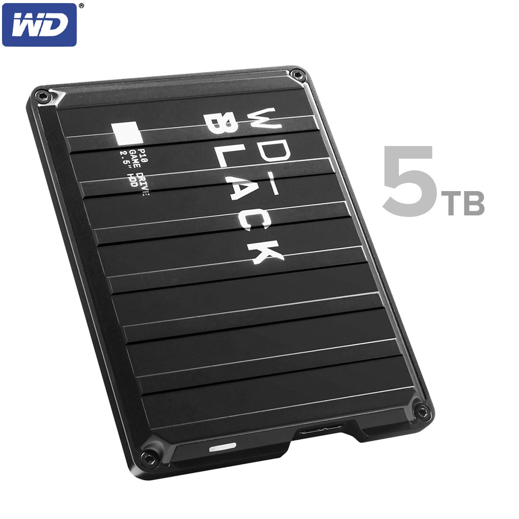 WD BLACK P10 Game Drive HDD 5TB ฮาร์ดดิสก์แบบพกพา Micro B (WDBA3A0050BBK-WESN) Harddisk Read 140 MB/
