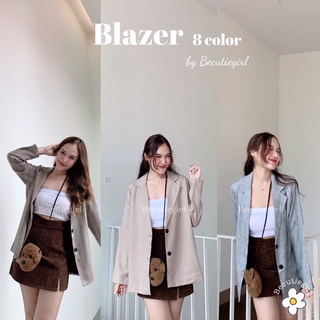 Blazer  🎯พร้อมส่ง🎯 มี 8 สี สูทลายสก็อต เบลเซอร์สก็อต เสื้อสูท🌷Becutiegirl