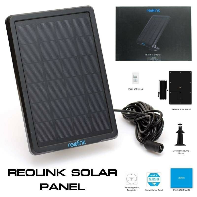 Reolink พลังงานแสงอาทิตย์สำหรับ Reolink Argus 2,Argus Pro, argus Eco และ Go แบตเตอรี่แบบ ชาร์จไฟได้ 