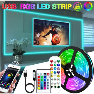 5050 แถบไฟ Led โคมไฟยืดหยุ่น USB บลูทูธ ไฟ Led RGB เทปไดโอด สําหรับ TikTok สายไฟ TV BackLight ปาร์ตี้