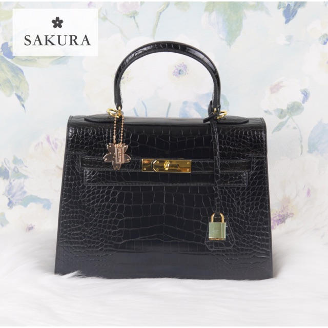 Sakura  Kelly  Bag (KL2028#BLACK)