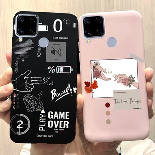 เคสโทรศัพท์มือถือซิลิโคน TPU แบบนิ่ม ลายหัวใจ สําหรับ Realme C15 C12 C25 C25S C3 C2 C1 C21y C25y