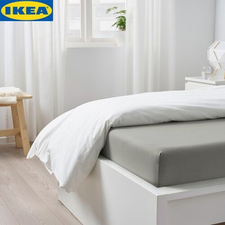 IKEA VÅRVIAL วัวร์วิออล ผ้าปูที่นอนรัดมุม, เทาอ่อน ขนาด 3ฟุต 5ฟุต 6ฟุต