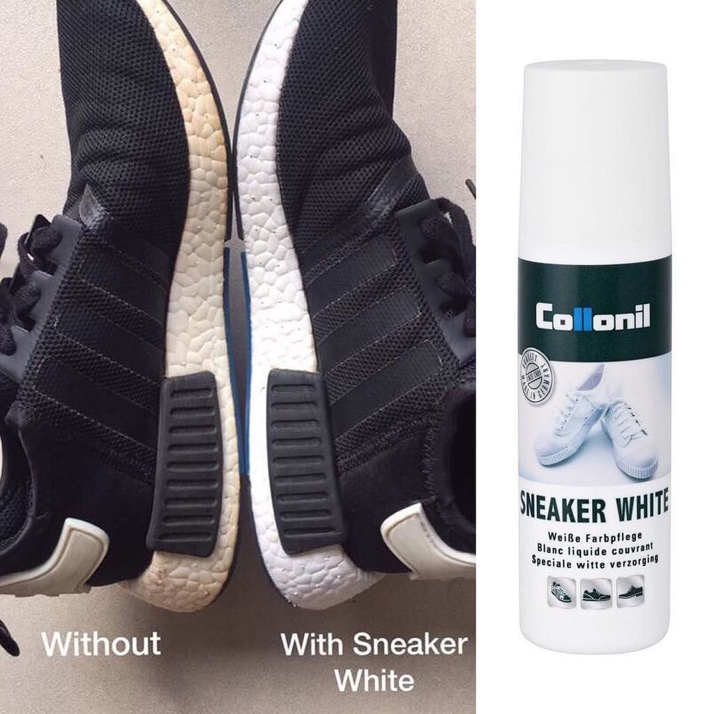 Collonil Sneaker White 100ml โคโลนิลน้ำยาเคลือบผิวรองเท้าผ้าใบสีขาว, midsole ขอบยางรองเท้า