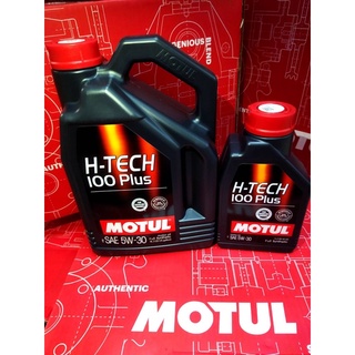 น้ำมันเครื่อง MOTUL เบนซินสังเคราะห์ H-TECH 100 Plus 5w-30  4+1L