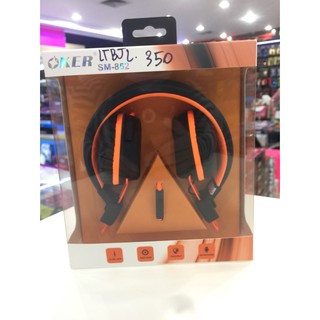 OKER หูฟัง SM-852 Foldable HEADPHONES WITH IN-LINE MIC แจ๊ค3.5mm 1อัน สมอลทอร์ค สีส้ม