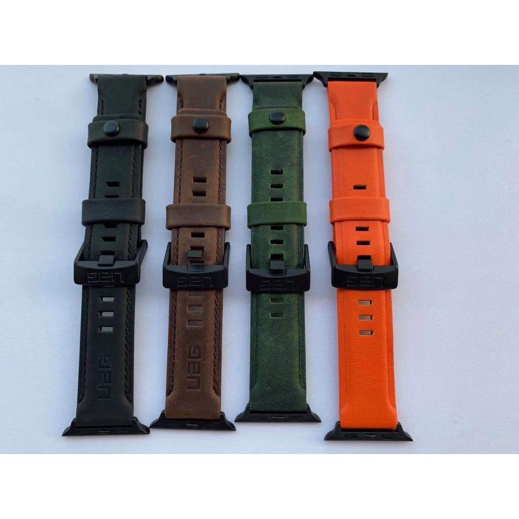 [ส่งทุกวัน] สายนาฬิกาข้อมือ UAG Leather Strap สายหนังตะเข็บข้าง  สำหรับ Apple Watch ทุก series (งานเหมือนแท้)