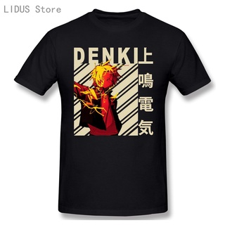 คอลูกเรือ【เสื้อยืดบูติก】เสื้อยืด พิมพ์ลาย Denki Kaminari My Hero Academia สไตล์วินเทจ คลาสสิก สําหรับผู้ชายS-5XL