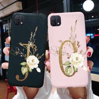 เคสโทรศัพท์มือถือซิลิโคน TPU เนื้อแมตต์ ลายตัวอักษรน่ารัก สีดํา สีชมพู สําหรับ OPPO A16K 2021 A16K A 16K 6.52 นิ้ว