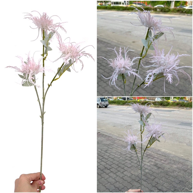 สไปเดอร์แฟนซี ก้านยาว สีชมพู ดอกไม้แฟนซี ช่อยาว ของตกแต่งบ้าน ของตกแต่งงานปาร์ตี้ ดอกไม้พลาสติก ดอกไม้สีชมพู