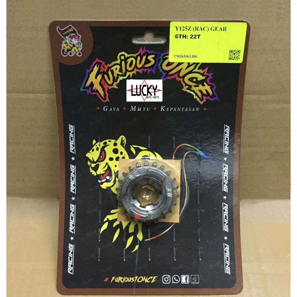 Y125 Y125Z Y125ZR / RXZ FURIOUS ONCE RACING GEAR BOX ENGINE 6TH 22T / SPEED 6-22T สําหรับ Y125-Z Y12