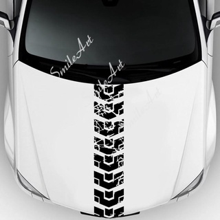 1pcs Car Racing Stripes ไวนิลรถบรรทุก Hood Decal สติกเกอร์ด้านหน้ายาง Decals Hood Body ไวนิลกราฟิกสติกเกอร์ขายส่ง