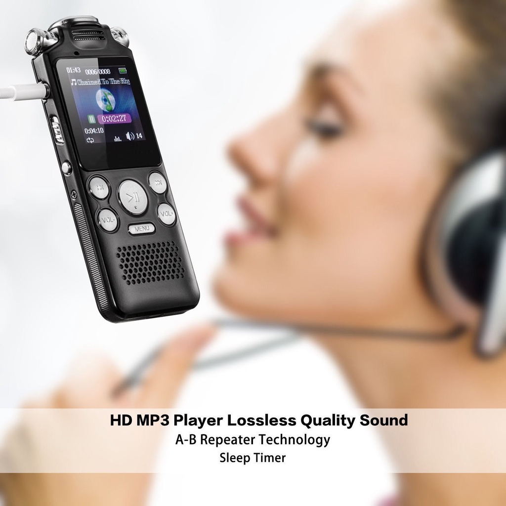 Digital Audio Voice Recorder Pen Mini Lossless Color Display Activated Sound Dictaphone Mp3