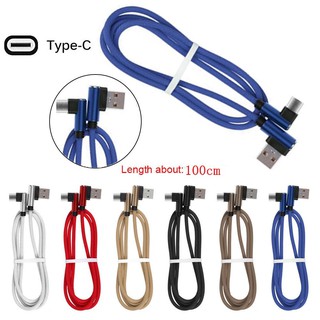 USB C 3.1 Type c Cable Charger 90 Degree Right Angle Braided Charging Data Sync Cord