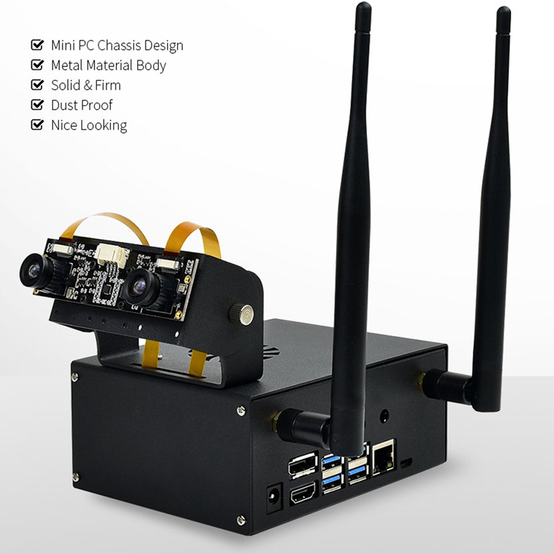 Waveshare สําหรับ Jetson Nano Metal Case (C) Camera Holder, การออกแบบพัดลมภายในสําหรับ Jetson Nano D