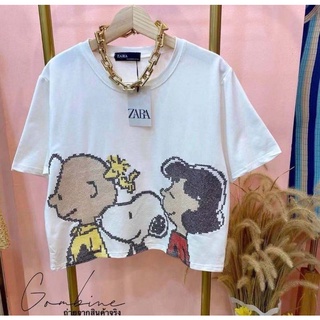 พร้อมส่ง♥️♥️เสื้อ crop สนุปปี้ x ZARA