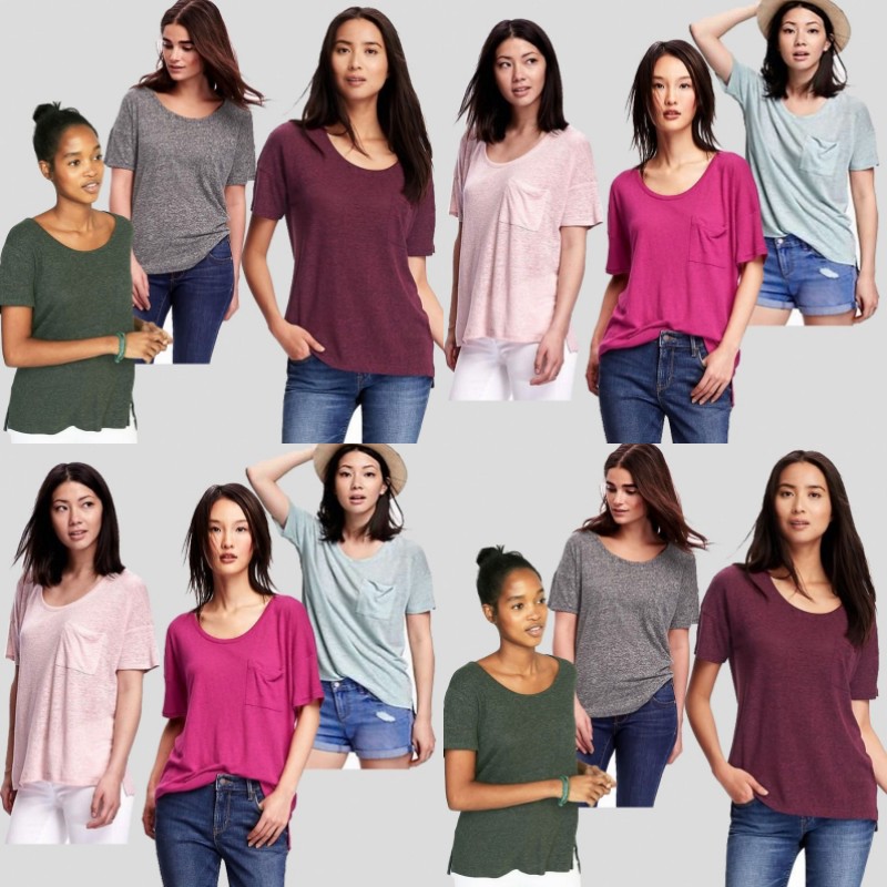 เสื้อยืดแฟนลินินผู้หญิง OLD NAVY 2