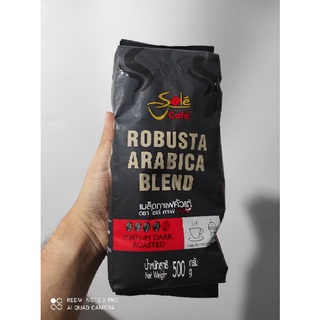 SoleCafe Black โซเล่คาเฟ่ แบล็ค โรบัสต้า-อะราบิก้า กาแฟคั่วบด 500กรัม Robusta-Arabica Blend Ground Coffee 500g.