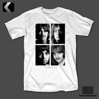 เสื้อยืดคอกลมThe BEATLES Band เสื้อเชิ้ต สีขาวS-4XL