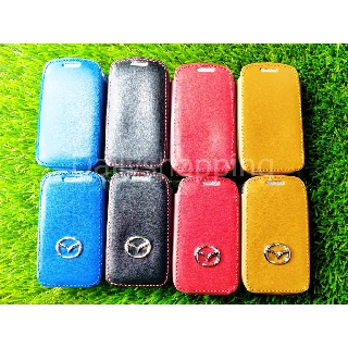 ปลอกหนังหุ้มกุญแจรถยนต์สำหรับรุ่ปุ่มMazda 3 ปุ่ม พร้อมพวงกุญแจ