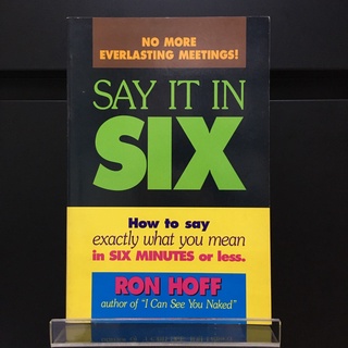 Say it in Six - Ron Hoff