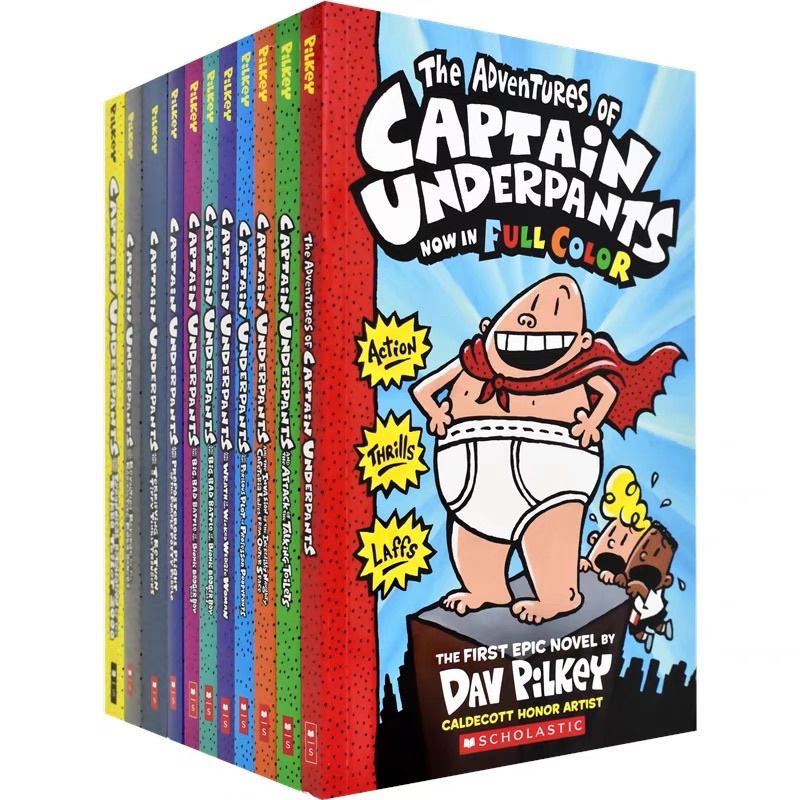 ชุด8912เล่มมีไฟล์เสียง Captain Underpants Collection Full Color Colour