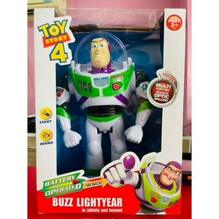 TOY STORY 4 Buzz Lightyear บัสไลท์เยียร์ ขวัญใจน้องๆหนูๆ ทอยสตอรี่ หมุนแขนได้ 360 องศา ใส่ถ่าน มีเสียงมีไฟ เดินได้