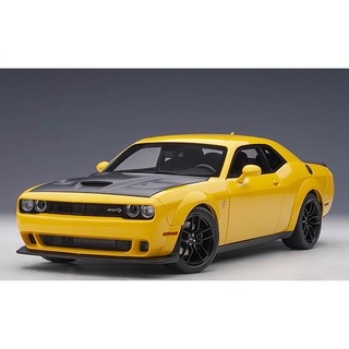 AUTOart 1/18 : 71737  DODGE CHALLENGER SRT HELLCAT WIDEBODY 2018 (YELLOW JACKET/SATIN BLACK PAINTED HOOD)