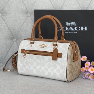 🎀 (สด-ผ่อน) หมอน สีขาวครีม CA149 COACH ROWAN SATCHEL IN SIGNATURE CANVAS