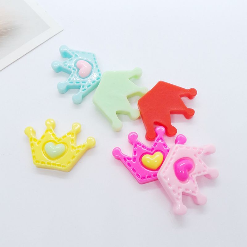 R083 50 ชิ้น Flatback Resin Cabochon / เรซิ่นน่ารัก Mahkota(มงกุฎ)