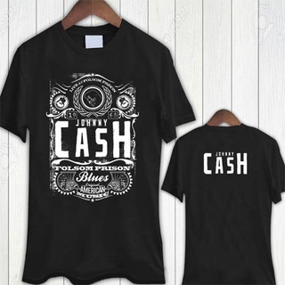 เสื้อยืดครอปเสื้อยืด พิมพ์ลาย Johnny Cash Retro Tour TshIrt 2 ด้าน สําหรับผู้ชาย และผู้หญิงS-5XL