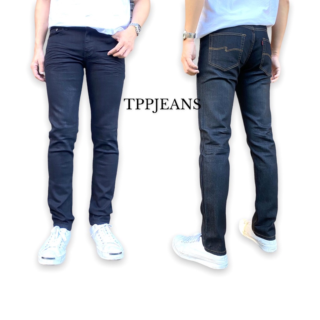 ๋JEANSEXPRESS Dark Slim-Fit Denim กางเกงยีนส์ชายสีดำยีนส์ ทรงสลิมสวย เป้าซิป งานตัดเย็๋บอย่างดี มีไซส์ใหญ่ Size 28-42 ราคา ถูกที่สุด ดีลบีเคเค