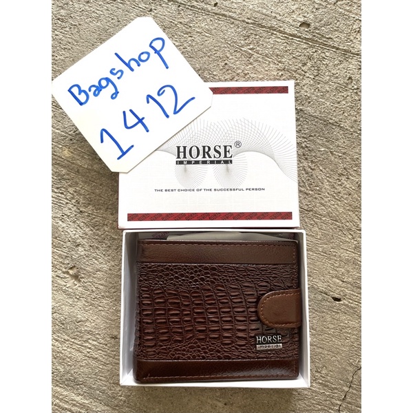 กระเป๋าสตางค์ HORSE หนังแท้ พร้อมส่ง พร้อมกล่อง *กระดุมต่อสี*