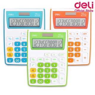 Deli 1122B Calculator Plastic-12 digits เครื่องคิดเลขแบบพกพา 12 หลัก อุปกรณ์สำนักงาน เครื่องเขียน อุปกรณ์สำนักงาน