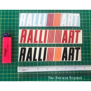 สติกเกอร์ตัด ralliart (สีขาว / แดง / ดํา) mitsibushi
