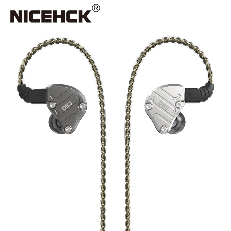 NICEHCK DB3 1BA+2DD Hybrid 3 Driver Units In Ear Earphone Monitor Running Sport Earphone HIFI Headset Earbud IEM DJ Stage 2Pin