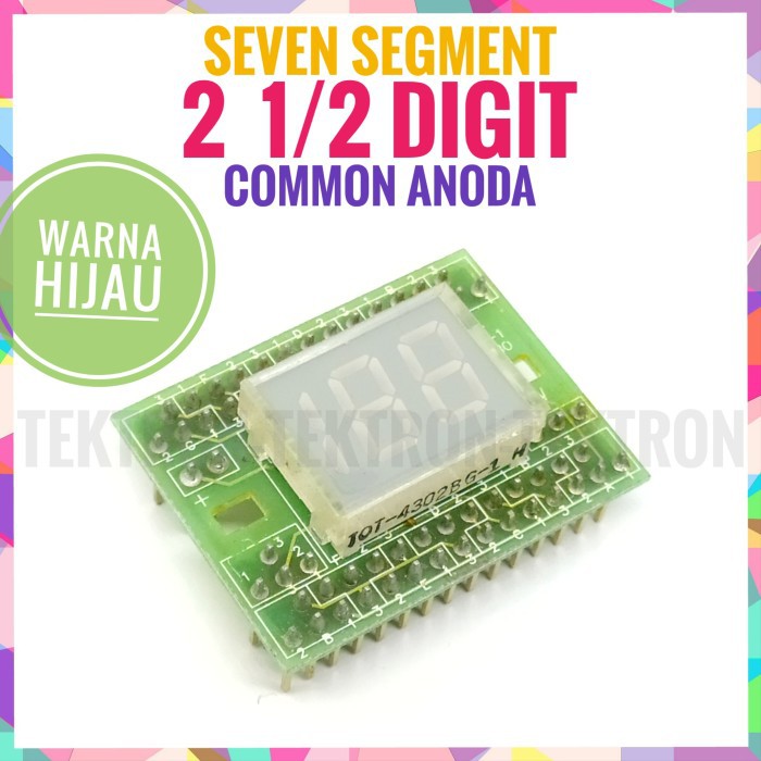 HIJAU Seven Segment 2 1/2 หลัก CA Common Anode 7 Segment สีเขียว