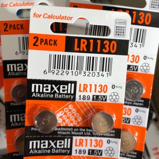 [LR1130/2ก้อน] Maxell ถ่านกระดุมขนาดเล็ก LR1130 ยี่ห้อ Maxelll