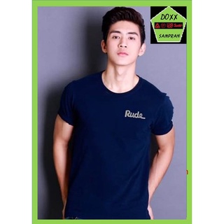 rudedog เสื้อคอกลม  ชาย หญิง  รุ่น onlyสีกรมปักเทา