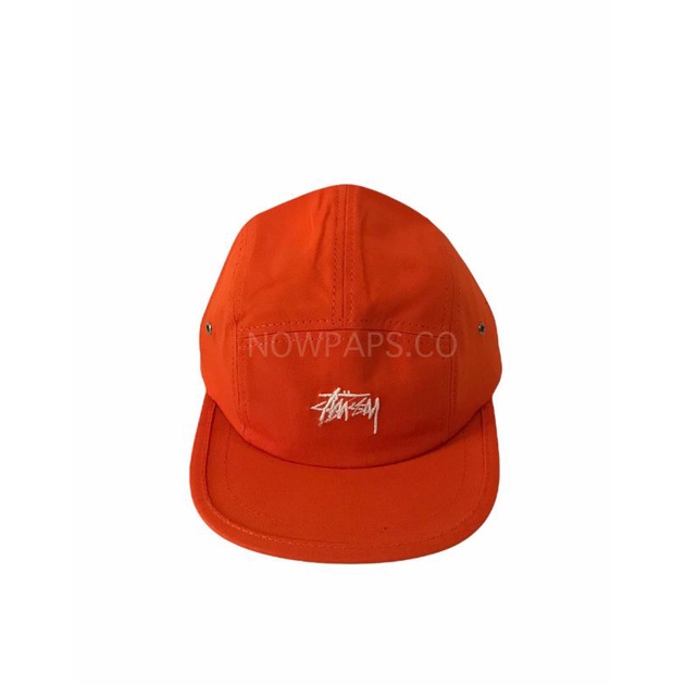 หมวก STUSSY ORANGE HIP-HOP SNAPBACK STUSSY ORNAGE 5 PANEL HAT หมวกคลุมน้ํามัน STUSSY ดั้งเดิมพร้อม E