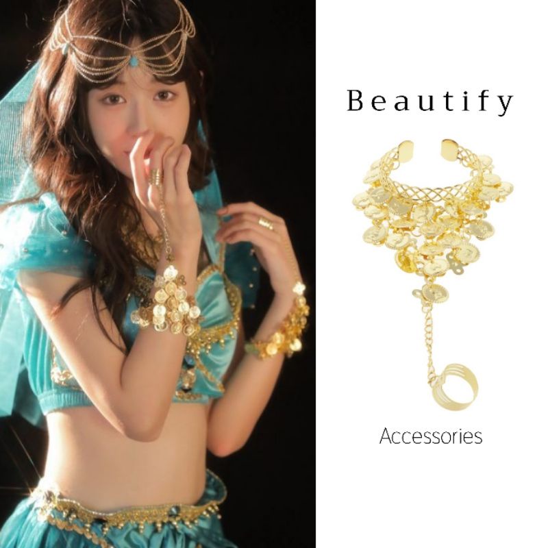 𝓑𝓮𝓪𝓾𝓽𝓲𝓯𝔂 สร้อยข้อมือระดับแหวนสวมนิ้วสไตล์อินเดีย