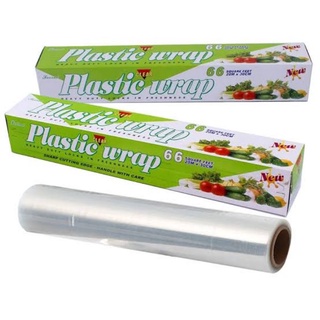 PLASTIC WRAP พลาสติกซีลอาหาร พลาสติกห่ออาหาร ฟิล์มถนอมอาหาร ขนาด 20 เมตร พร้อมที่ตัดในตัว