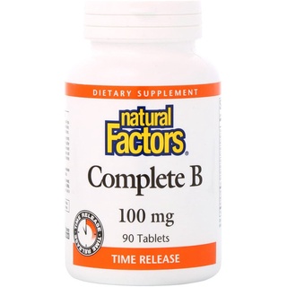 Vitamin B Complete 100 วิตามินบีรวม 100 mg, 90 Tablets Natural Factors