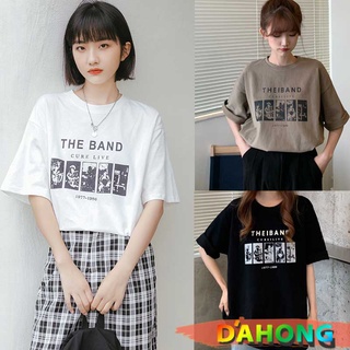 Dahong 💖เสื้อยืดลายการ์ตูนไซส์ใหญ่ oversize tshirt เสื้อผ้าสาวอวบแฟชั่น เสื้อยืดทรงหลวมสไตล์เกาหลี #2270