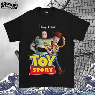 เสื้อยืดผ้าฝ้าย เสื้อยืด พิมพ์ลายภาพยนตร์ Toy Story Buzz And Woody สําหรับผู้ชาย