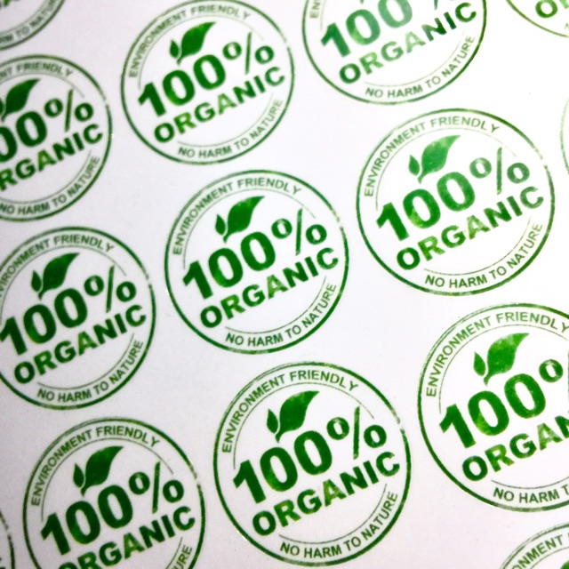กดสั่งขั้นต่ำ2แผ่น สติ๊กเกอร์ ออแกนิก Organic Sticker PP Label Natural สติกเกอร์ เนื้อใส กันน้ำ ออร์