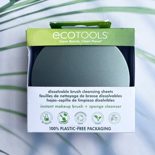 (EcoTools®) Instant Makeup brush + sponge cleanser 30 Sheet คลีนเซอร์ แบบแผ่น ทำความสะอาด แปรง+ฟองน้ำแต่งหน้า