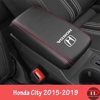 【TD】ฝาครอบที่เท้าแขนกลาง แบบหนัง อุปกรณ์เสริม สําหรับ Honda City 2008 2009 2010 2011 2012 2013 2014 2015 2016 2017 2018 2019