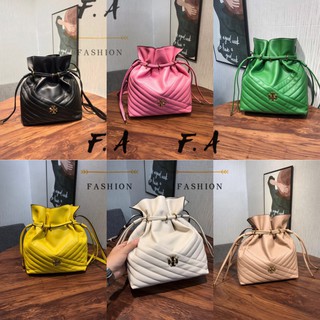 F.A (ของแท้ 100%) Tory Burch 323 Womens Bag New TB Bucket Bag Kira Mini Shoulder Crossbody Bag Lucky Bag Drawstring Bag