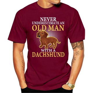 ใหม่ เสื้อยืด พิมพ์ลาย Old Man With A Dachshund Ikfddn91Hamjel22 สําหรับผู้ชาย